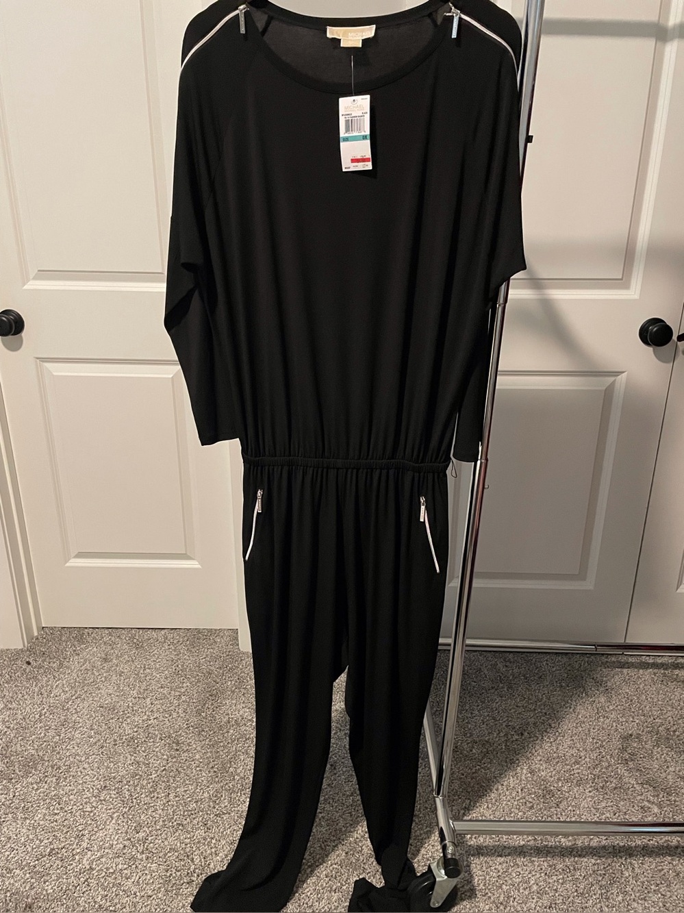 Michael Kors Black Jumpsuit with Zip Accents